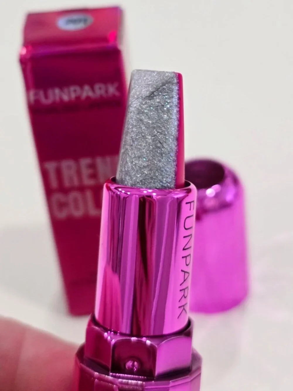 Funpark ✦ Pearlized Dual-Tone Lipstick Trend Color ✦ Pink Silver Shimmer 3g NWT